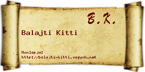 Balajti Kitti névjegykártya
