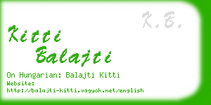 kitti balajti business card